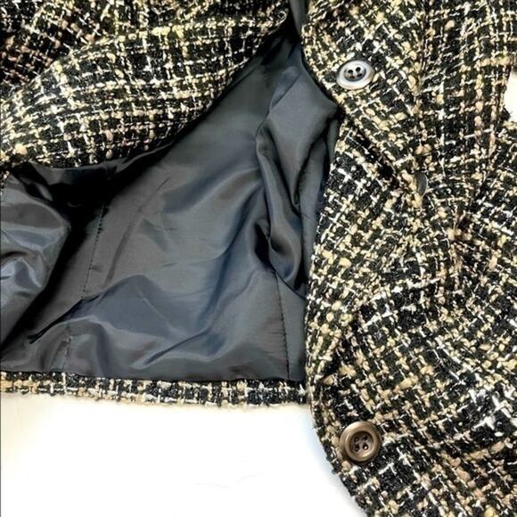Christopher & Banks Tweed Blazer Jacket with Metallic Black Threads Size M - Picture 7 of 12